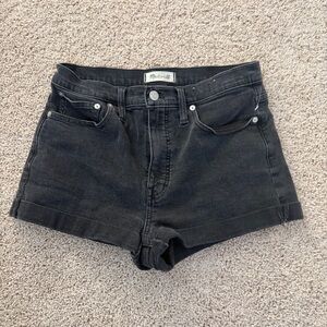 Madewell Black Denim High Rise Jean Shorts Size 28
